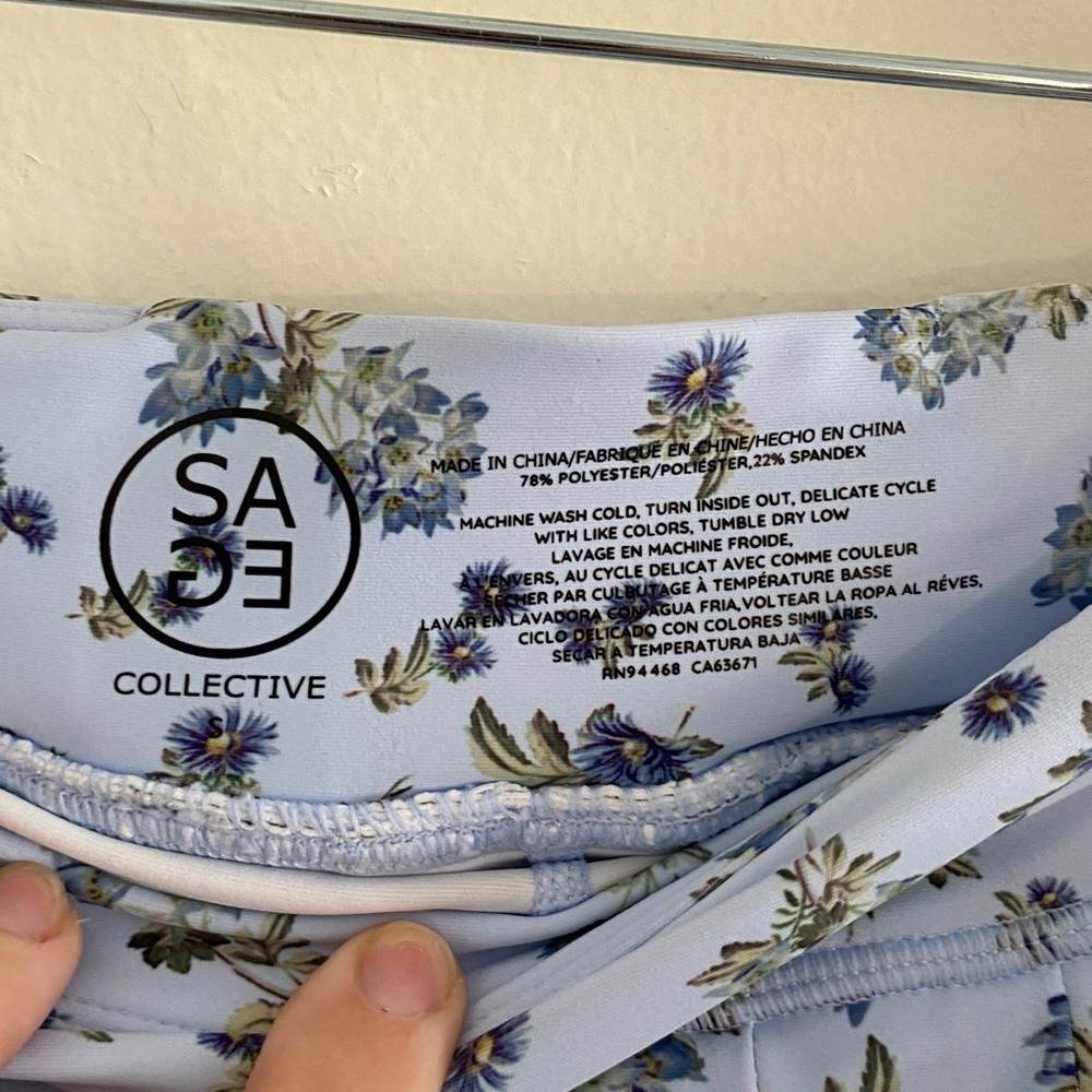 Light Blue Floral Skort - Women's Active Skort - Picture 5 of 8